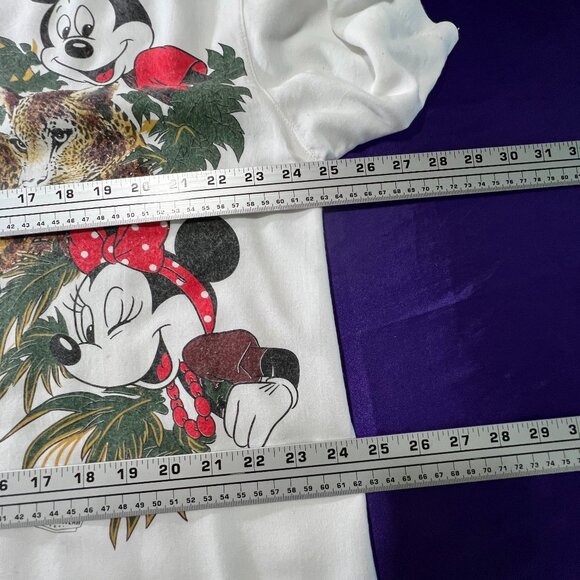 Vintageπ Disney Design Mickey Short Sleeves Cotton Blend Button Down Blouse - Picture 10 of 12